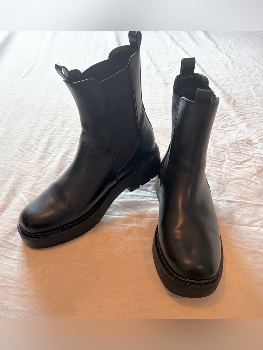 a new day Black Chunky Chelsea Ankle Boots